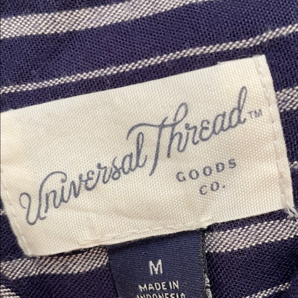 Universal Threads Striped Button Down Navy Shirt … - image 4